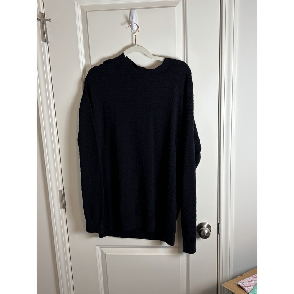 NWT!! Emporio Armani Textured Crewneck Jumper/Pullover, Black, XXLarge (SS2022)